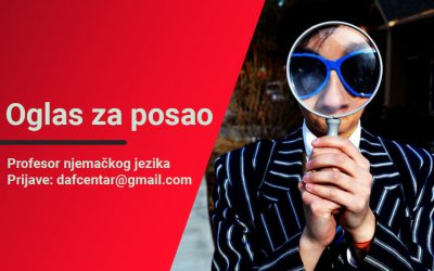 OGLAS ZA POSAO: Profesor njemačkog jezika (1 izvršilac)